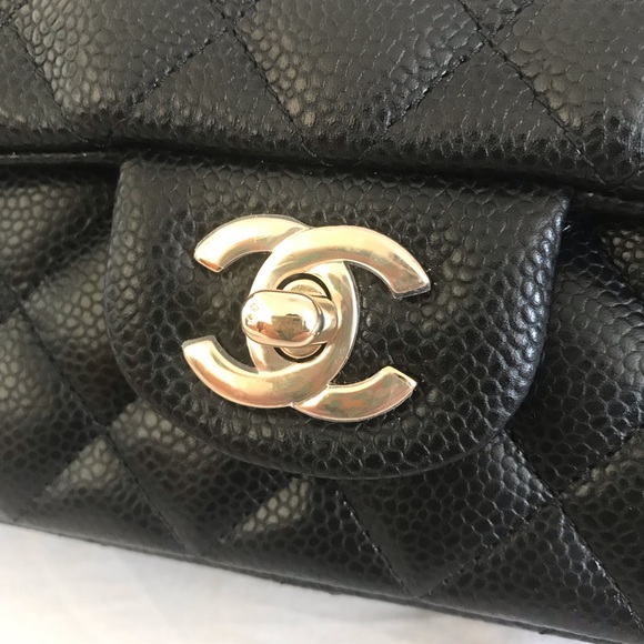 Chanel Black Caviar Rectangular Mini Flap LGHW - Picture 4 of 8